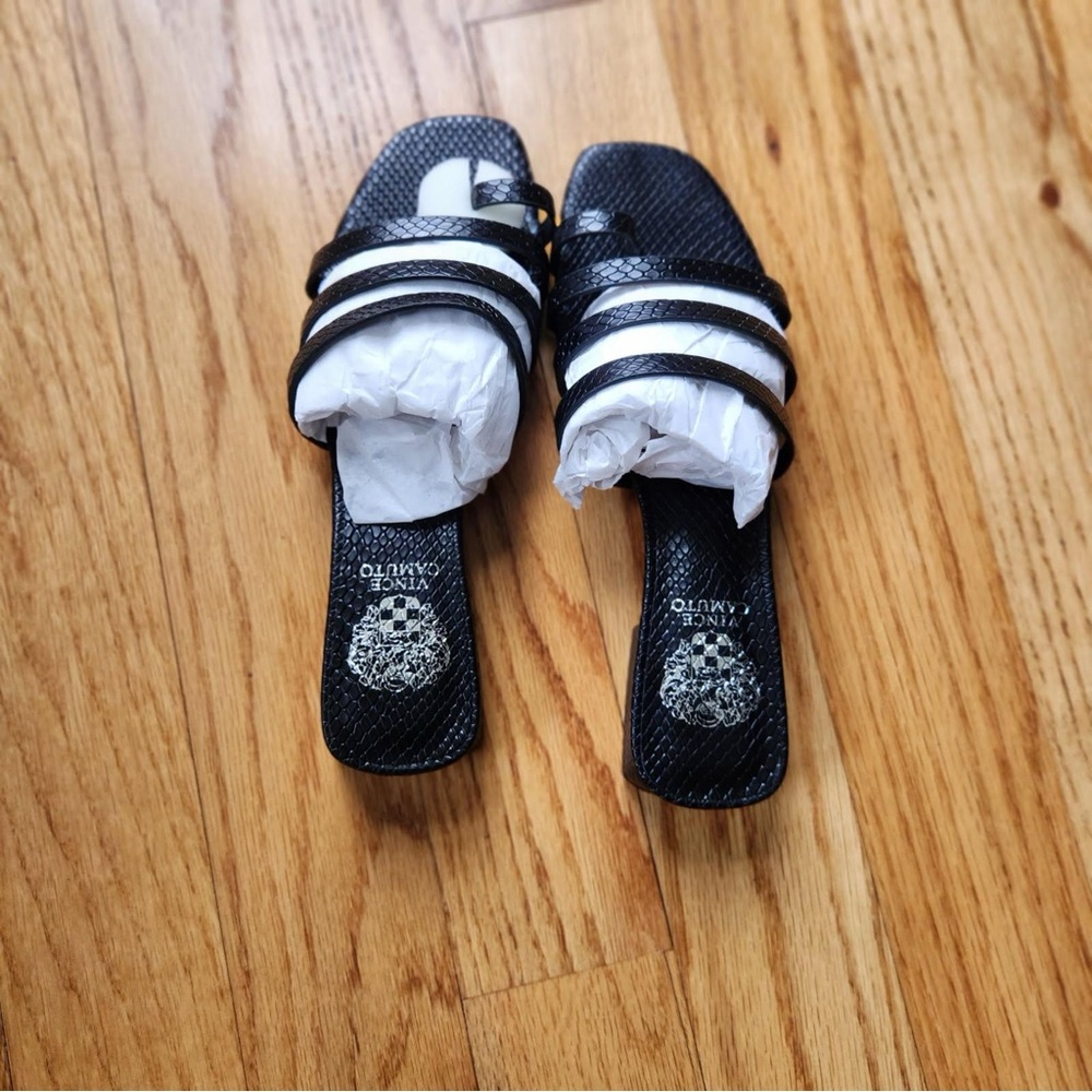 Black and White Slide Sandals